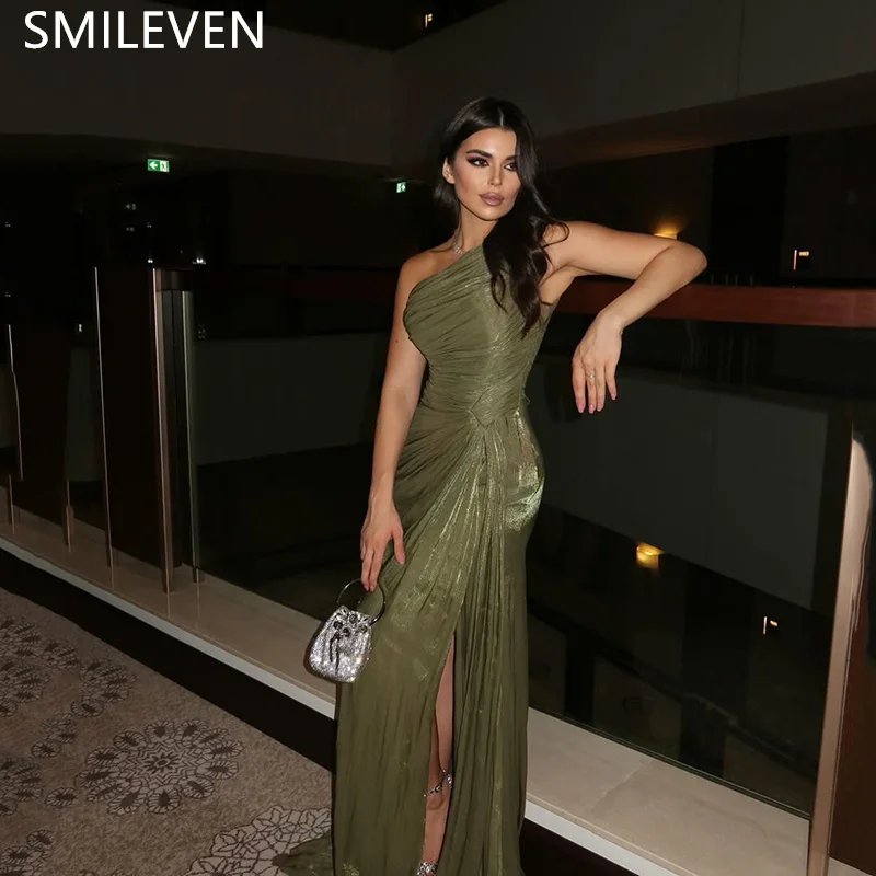 Smileven vestidos de fiesta Side Split Evening Gowns Saudi Arabia فساتين سهرة Formal Dresses Gift