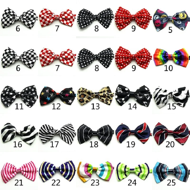 500pclotNewColorfulHandmadeAdjustablePuppyDogPetTieBowTies