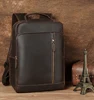 Men's Crazy Horse Leather Backpack 15.6" Laptop Cow Leather Daypack Large Capacity Male Travel Backpack With USB Cable 1