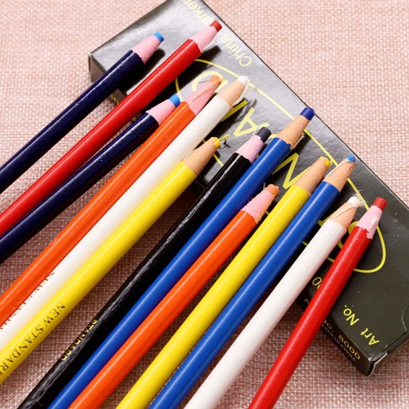 12pc Colorful Cutfree Sewing Tailor's Chalk Pencils Fabric Marker Pen