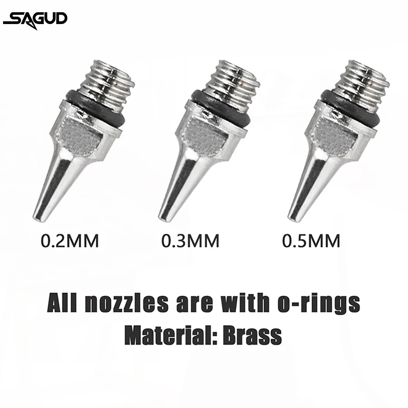 Airbrush 0.2/0.3/0.5mm Nozzle&Needle Replacement Tool Accessories Kit for Many Types of Airbrush Replacement Repair Parts 3