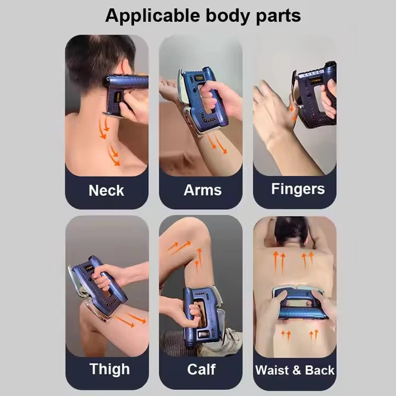 Home Use Gua Sha Scraping Myofascial Massager Heated Muscle Scraper with Heating EMS Red Light Therapy Massage Instrument