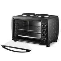 55L 2 in 1 Hot Plate Kitchen Portable Small Oven for Baking Electric Microwave Oven with Visual Glass Door 1