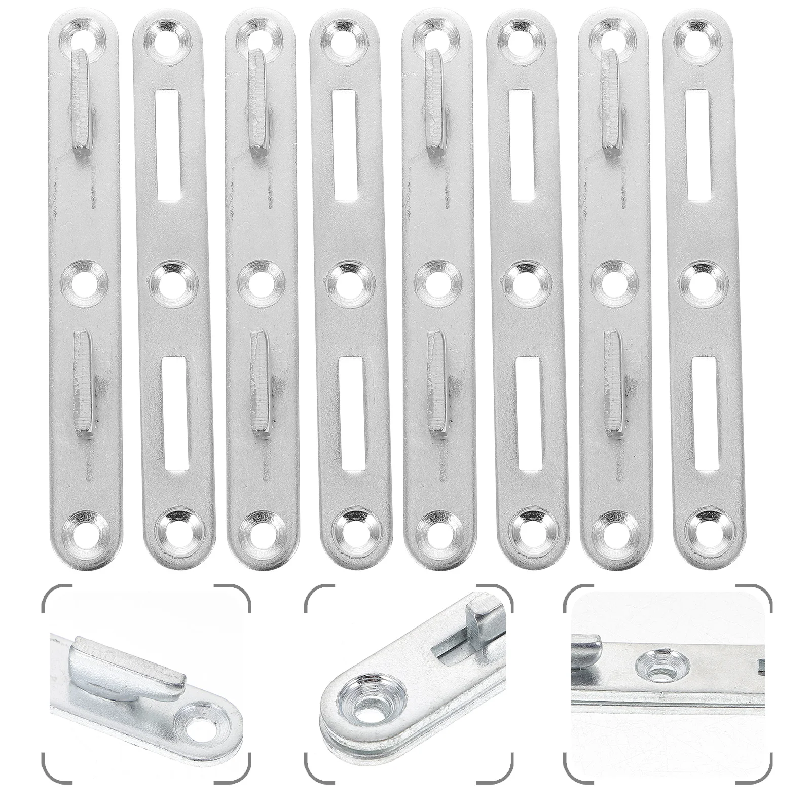 4 Sets Thicken Plank Bed Rail Fasteners Frame Bedframe Brackets Iron Furniture Connecting Fittings