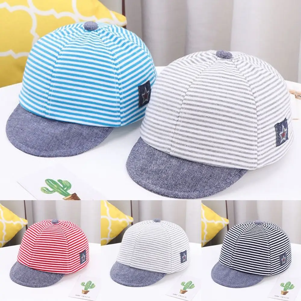 

Stripe Baby Baseball Cap Outdoor Pentagram Pattern Cartoon Kids Hat Infant Gift Toddler Cap Children