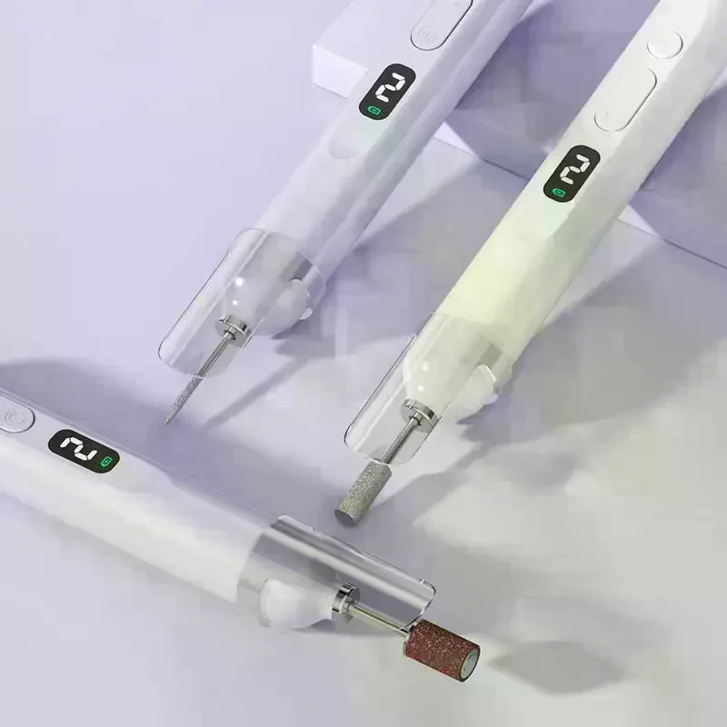 2 in 1 USB 무선 전동 네일 파일 세트(네일 아트 매니큐어 페디큐어 연마 도구용 UV 램프 라이트 포함)