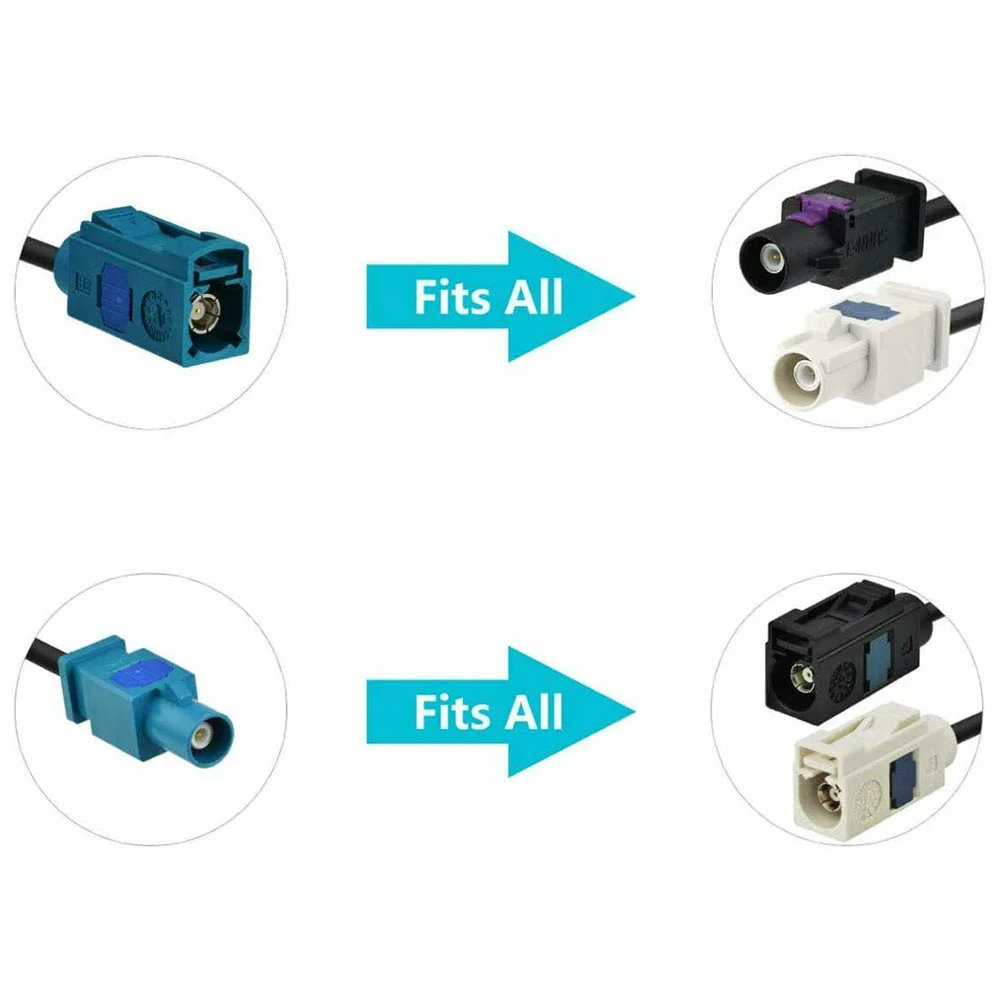 Adaptateur Antenne Auto Fakra Mâle Vers DIN Mâle - Lot De 2 Pour Améliorer La Réception Radio FM/AM