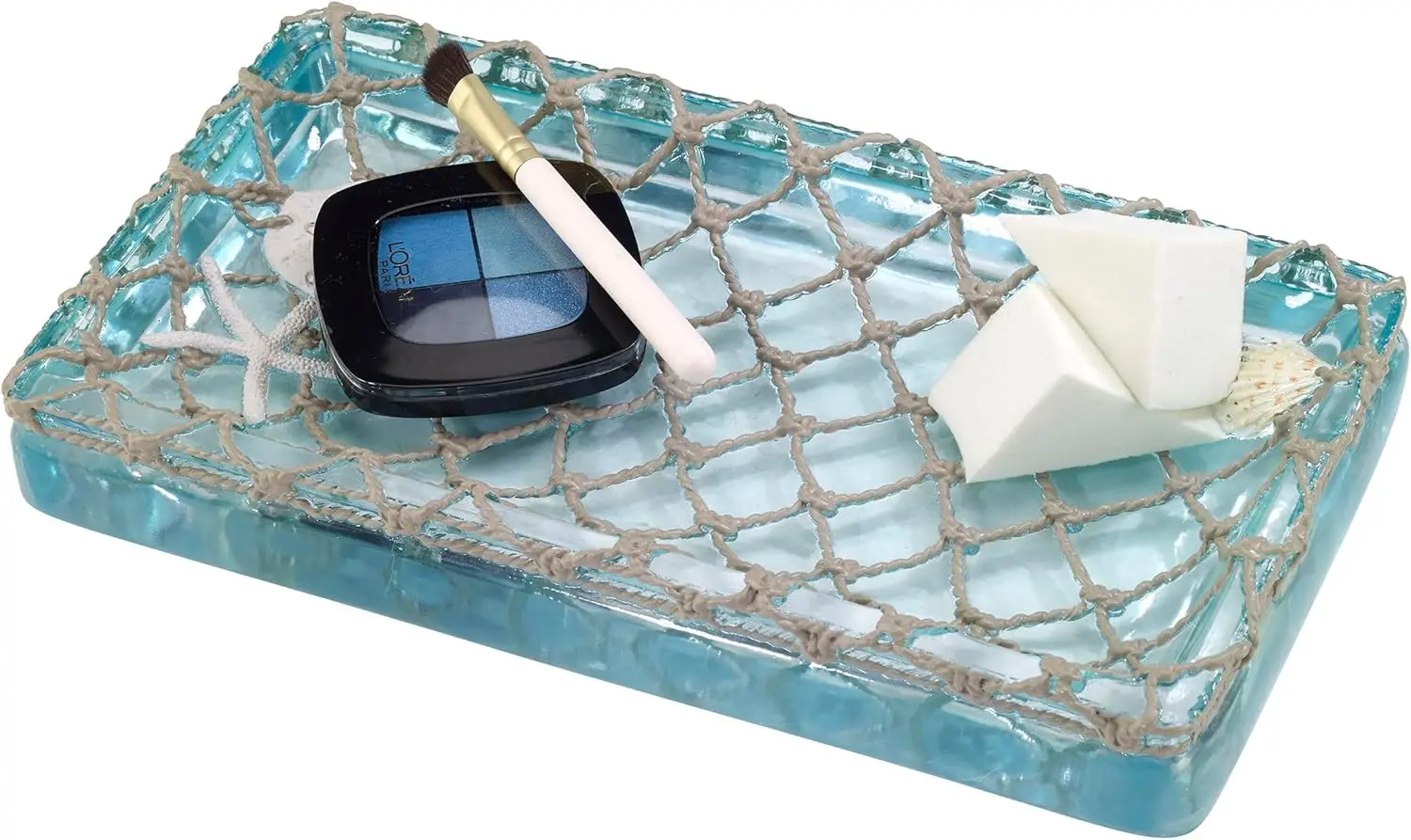 Decorative Tray, Resin Countertop Organizer, Beach Inspired Bathroom Accessories