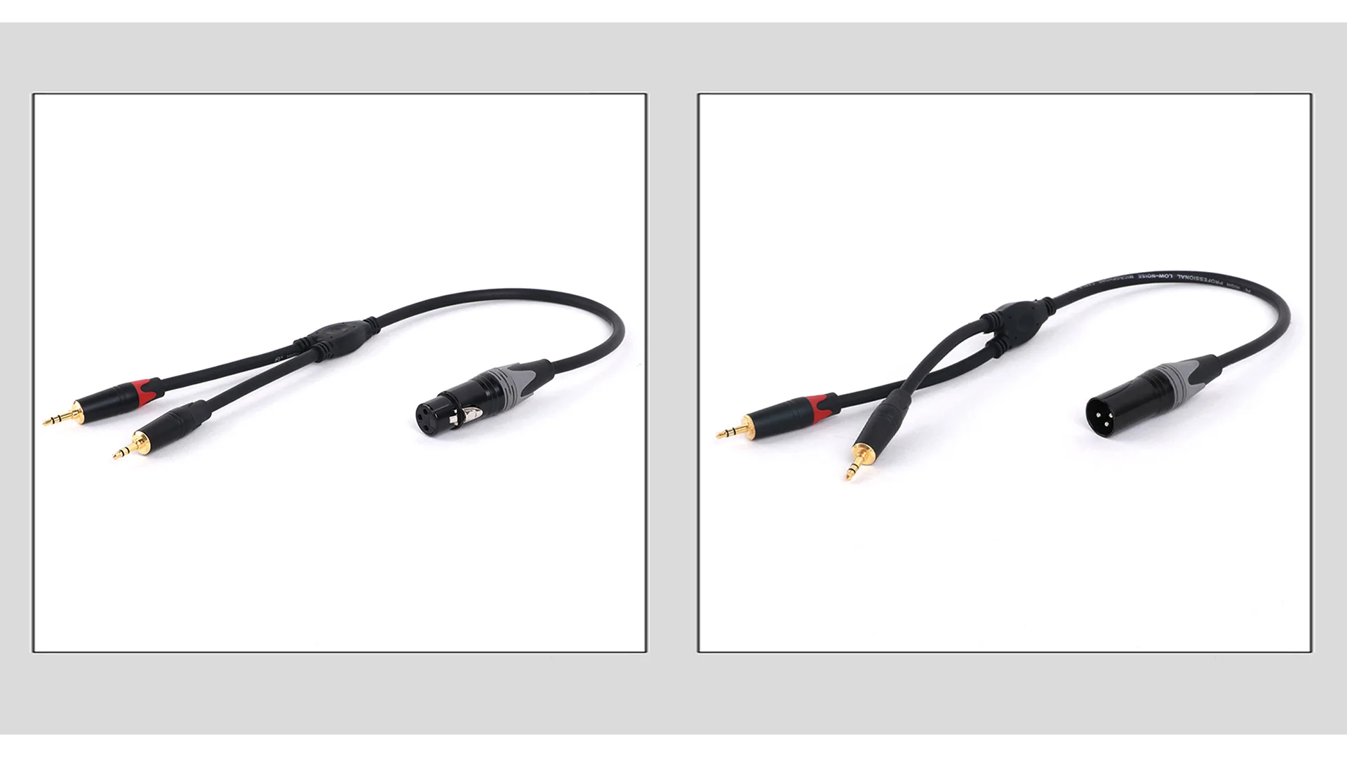 Guerguo 0,3 m 0,5 m 3-poliges xlr-Buchse/Stecker auf zwei 3,5-mm-Stereo-Stecker und-Splitter-Mikrofon kabel für Mixer-Lautsprecher verstärker – Detail 13