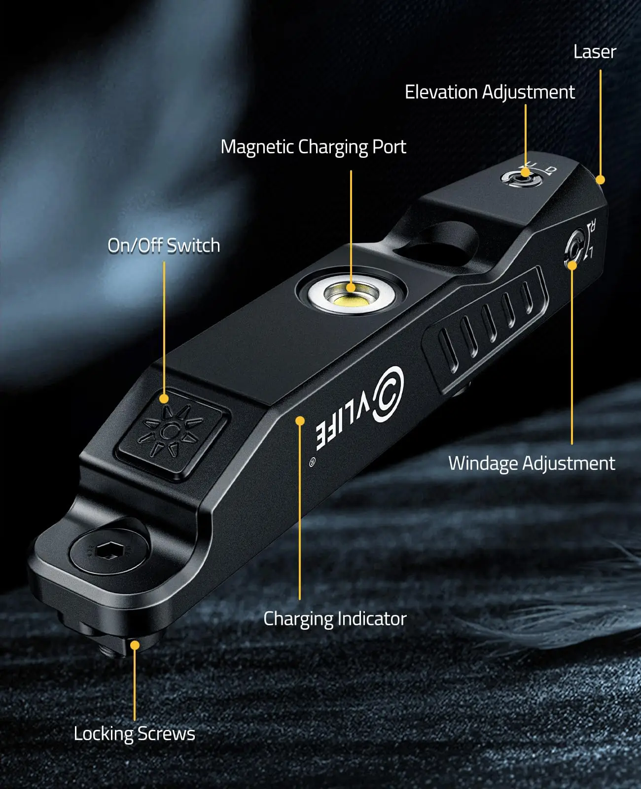 Green Laser Sight Strobe Function Rifle M-Lok Picatinny Rail Magnetic Rechargeable Low Profile Tactical