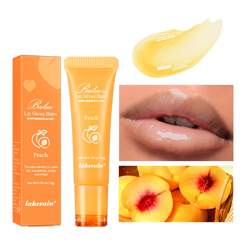 10g Moisturizing Lip Glow Blam Liquid Lip Gel Mask Reduce Lip Line Remove Dead Skin Peach Grape Lip Gloss Lips Care Product 2