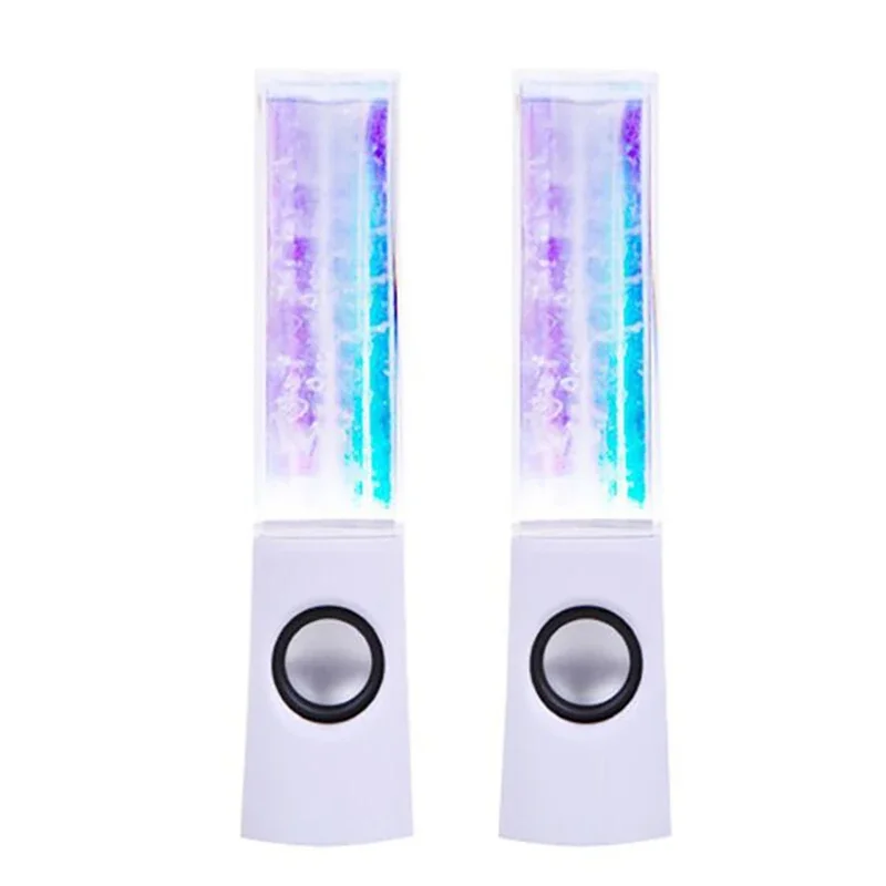 LED Lights Dancing Water Music Fountain Light Speakers 2 PCS for PC Laptop Phone Portable Desk Stereo Speaker computer speakers portable speakers audio speakers