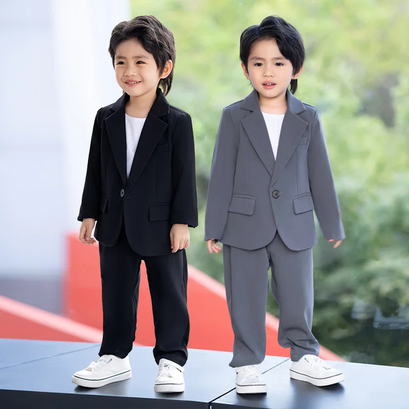 Kids Casual Suit Autumn Suit Boys Host Catwalk Performance Costumes New Fashionable Fried Street Suit