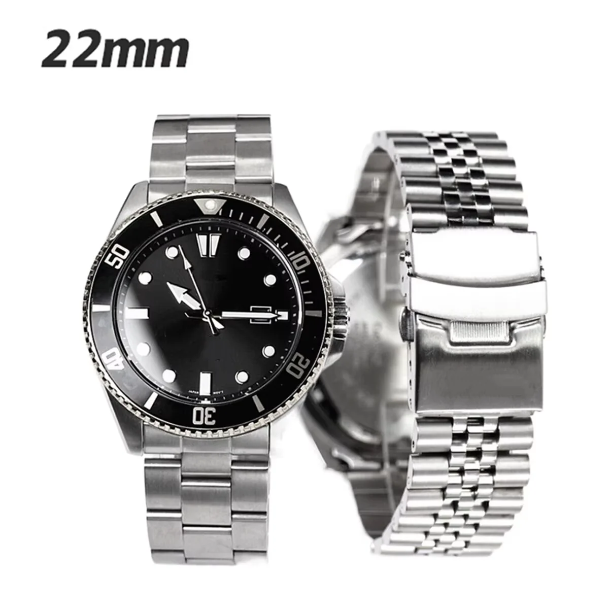 3 Stile 22 mm Tauchstahl-Metallarmband für Duro Mdv107-1A MDV106-1A Uhrenarmband Armband Armband Ersatzteile