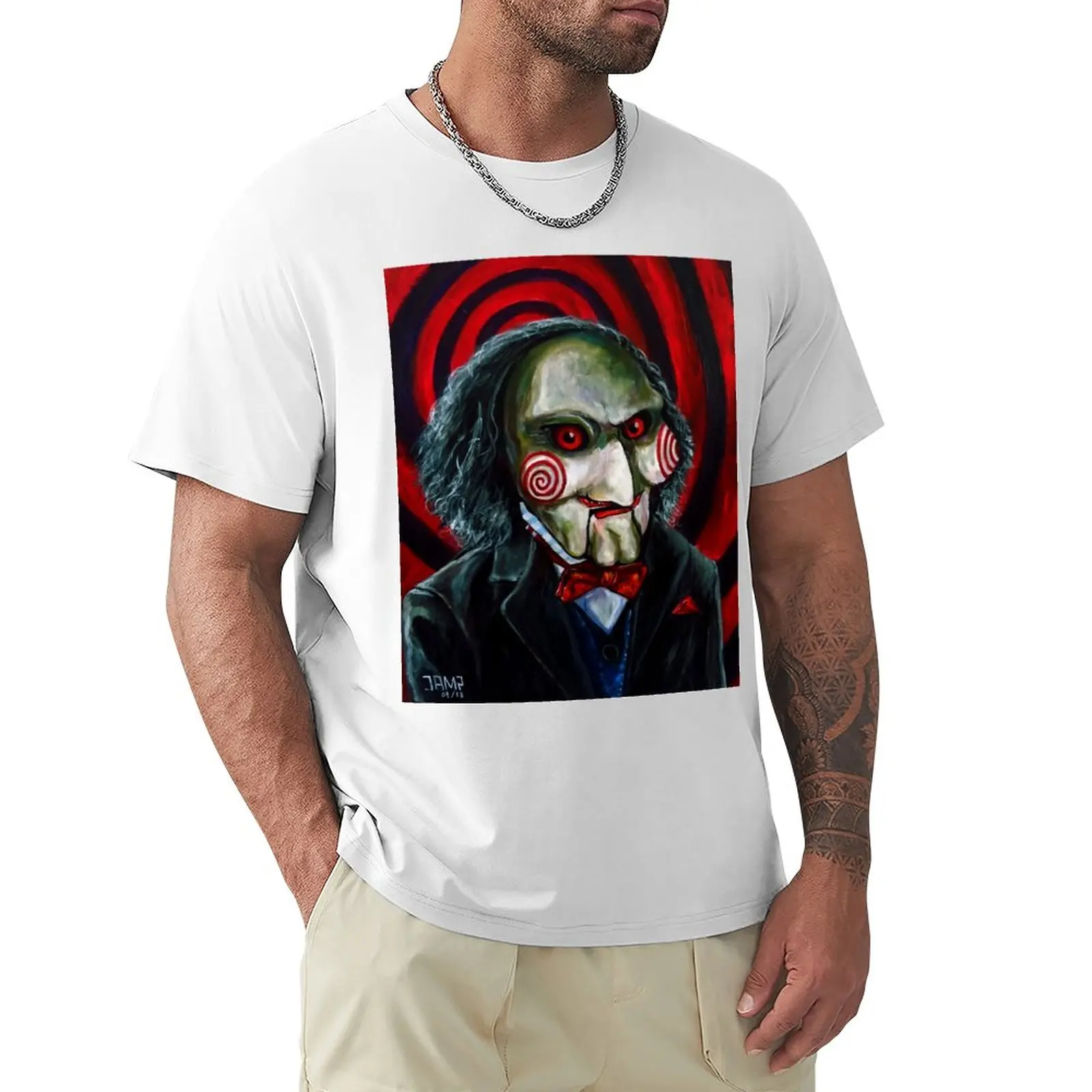 Billy The Puppet (Saw) T-Shirt Manica Corta T-Shirt Estiva Top Abbigliamento Vintage Abbigliamento Uomo