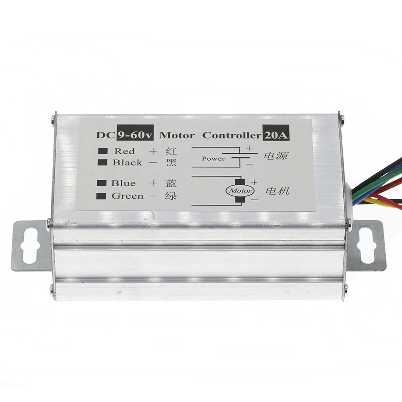 모터 속도 컨트롤러 PWM 레귤레이터 드라이버, DC 12V, 24V, 36V, 48V, 20A, 0-1200W 가변 전류 모터, 전진 및 후진