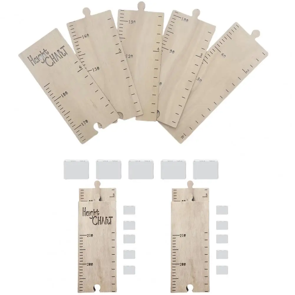 Nordic Wooden Kids Height Growth Chart Ruler Baby Children Height Gauge Room Decoration Wall Meter Measurement Stickers 60-210CM