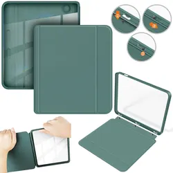 7 Detachable 2 - in - 1 Clear Acrylic and PU Leather E - Reader Case (Dark Green)