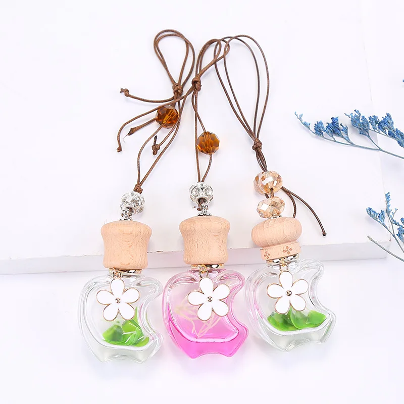 

50Pcs Auto Aromatherapy Fragrance Pendent Bottle Perfume Diffuser Automotive Decoration Car Hanging Glass Bottle Empty Perfume