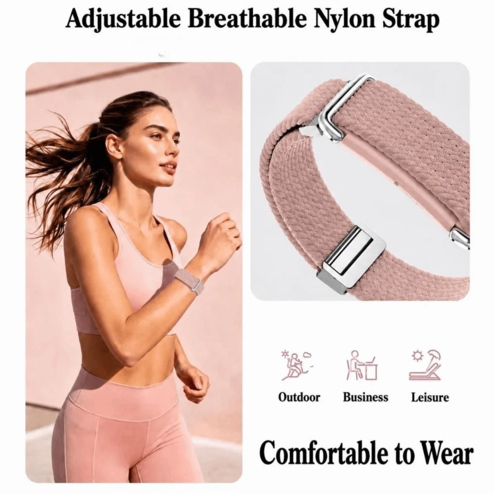 Breathable Nylon Sport Strap - Adjustable Fitness Tracker Wristband