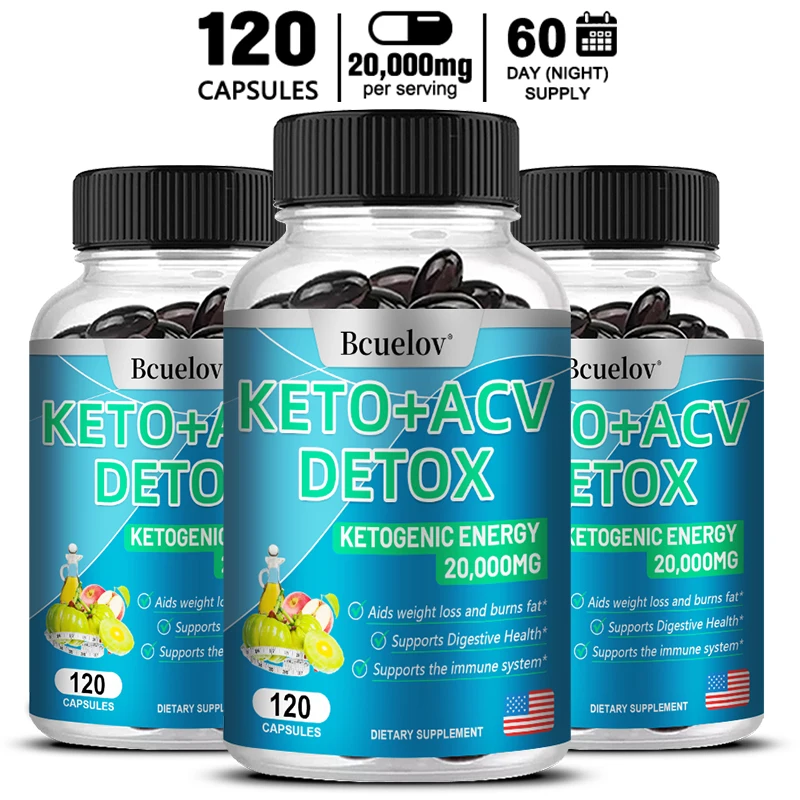 Keto + ACV Detox-20,000 mg Apple Cider Vinegar for Digestion, Detoxification, Weight Management and Fat Burning