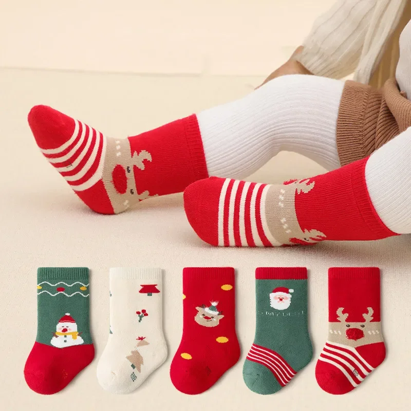 

Cute Baby Christmas Socks Winter Warm Thick Terry Sock for Newborn Cartoon Elk Snowman Santa Claus Infant Xmas Socks Meias 양말