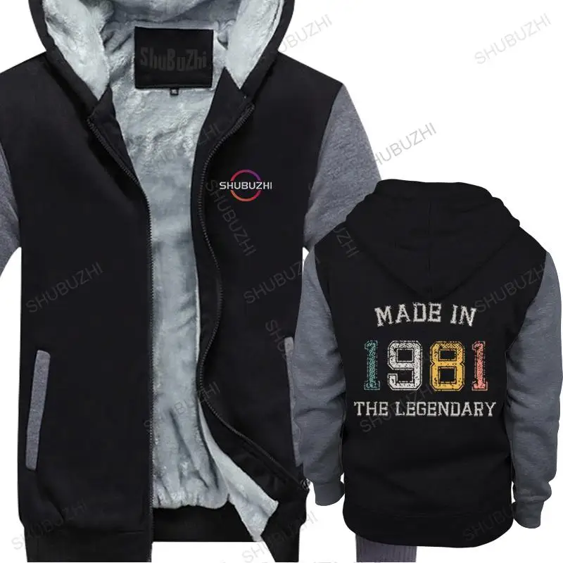 

autumn winter hoodies Born In 1981 Made In 1981 The Legendary hoodies Men Pre-shrunk Cotton fall Handsome Birthday thick hoodie