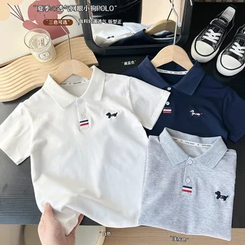 Polo estiva a maniche corte in cotone moda per bambini 3-7T 1