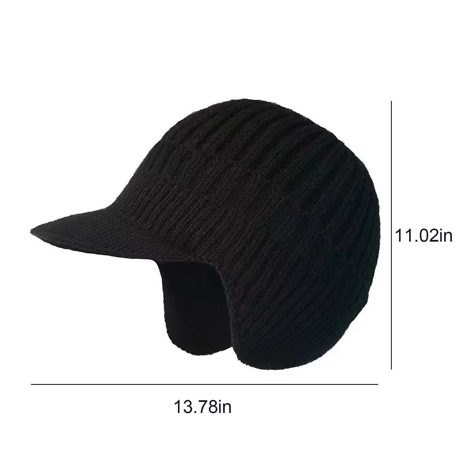 Winter Knitted Hat For Men Women Outdoor Cycling Ear Protection Warmth Peaked Cap Casual Fashion Sunhat Elastic Knitted Hat