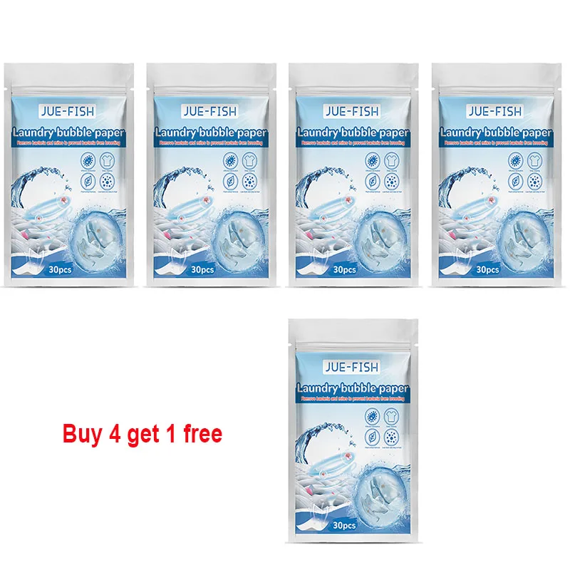 Plastic-Free Laundry Detergent Sheets 30pcs Laundry Bubble Paper Biodegradable Cleaning Strips For Commercial /Laundry Room