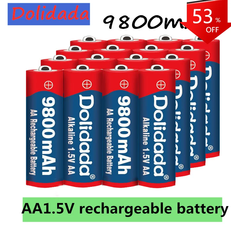 

Free ShippingMerk Aa Oplaadbare Batterij 9800Mah 1,5 V Nieuwe Alkaline Batery Voor Led Licht Speelgoed Mp3 Gratis Verzending