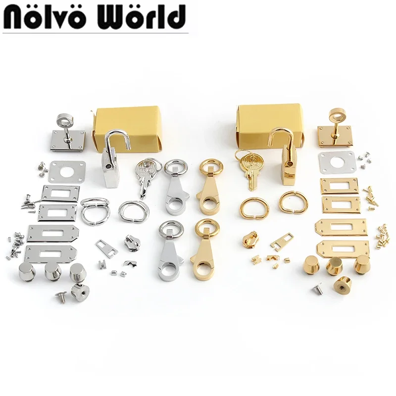 2-10Sets Gold,Silver Metal Twist Locks For Leather DIY Handbags Purse Tote Bags Case Clasps Closure Buckles Hardware Accessories 15 13 16 10 20 10 solid wood big hand made bags handbags purse rectangle handles save real wood tote diy replacement accessories