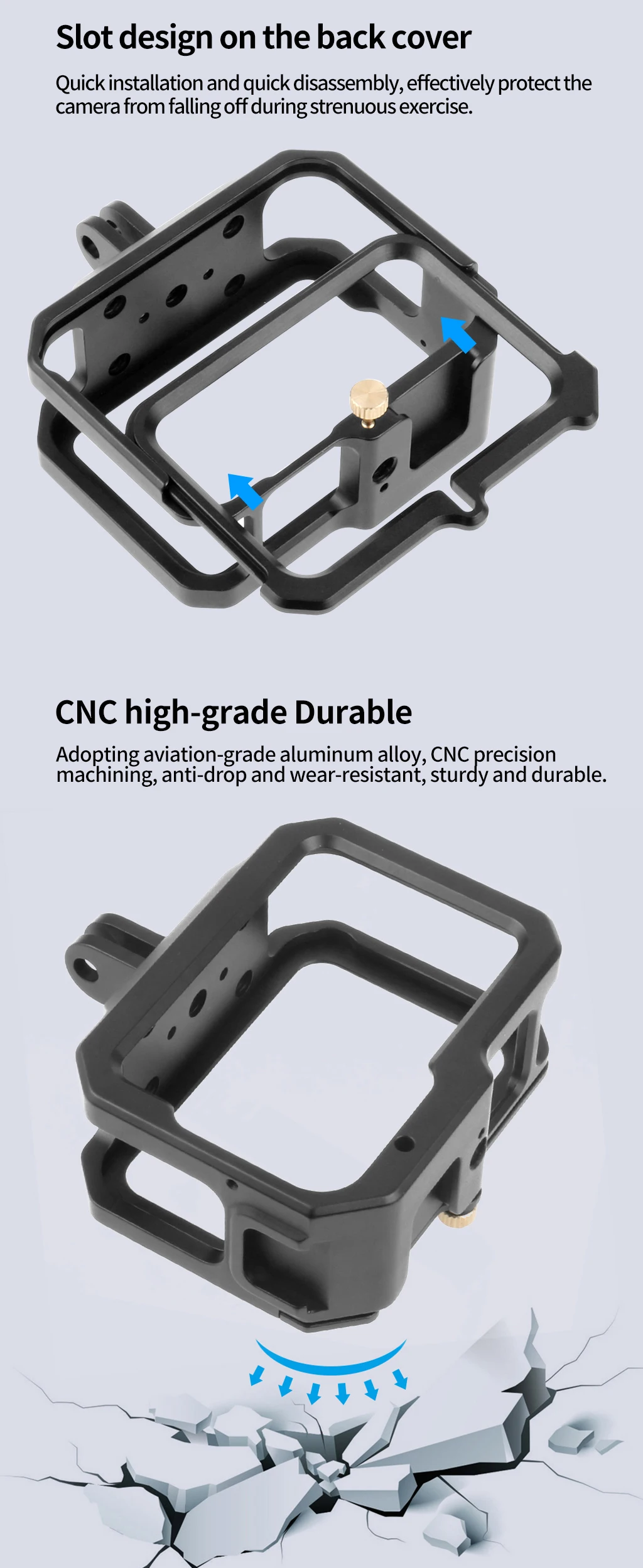 Für Gopro 13 12 9 Kamerarahmen Metallkäfig mit Kaltschuhhalterung Magnetische faltbare Adapterhalterung für GoPro Hero 11 Actionkamera – Detail 18