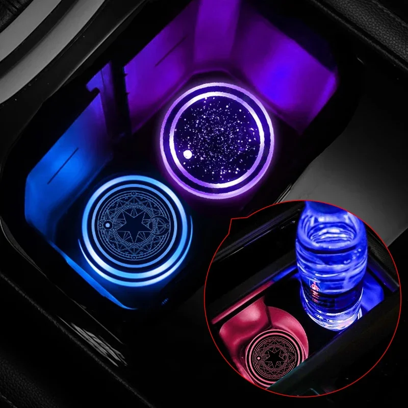 Led Car Logo Lights Coaster Accessori Colorato Luminoso Water Cup Pad Per Mg Zs Gt Gs Mg3 Mg5 Mg6 Mg7 Ehs Ev Accessori