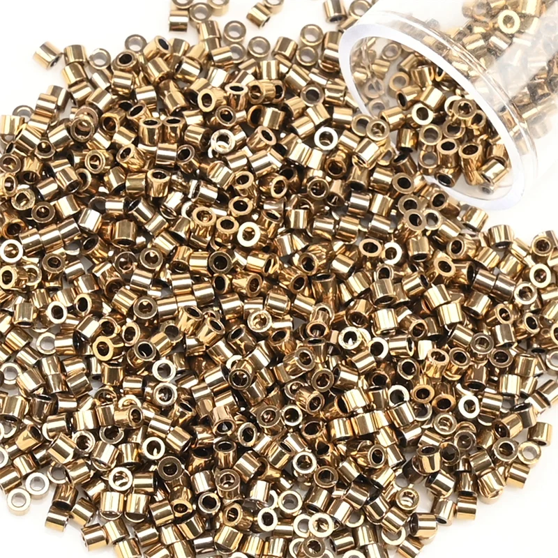 Elegant Metallic Seed Beads in Golden & Silver Tones - 1200pcs