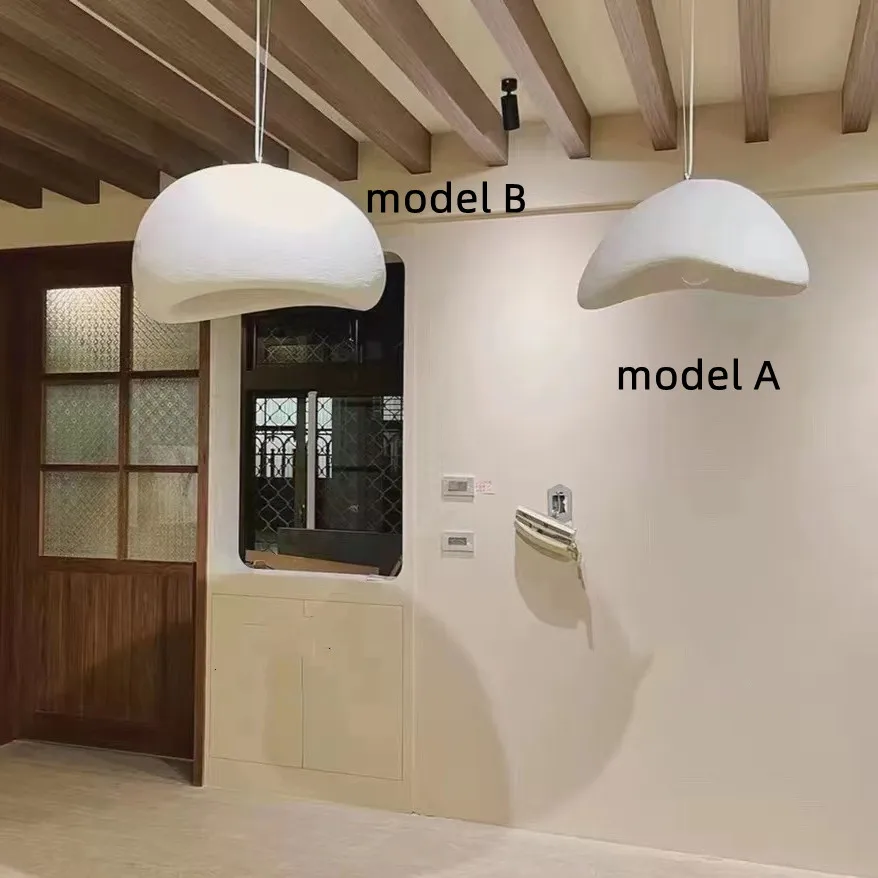 Nordic Wabi Sabi E27 Pendant Lights Dining Room Bedroom Chandelier Lustre Bar Suspend Lamp Home Decor Loft Hanging Light Fixture 5