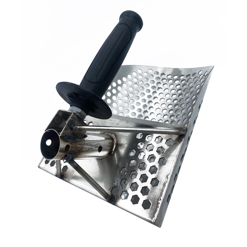

Beach Treasure Hunting Sand Scoop for Metal Detecting Stainless Steel with Hexahedron 7Mm Holes Fast Sifting Metal Detector