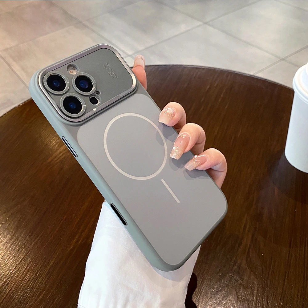 Luxury Silicone Magnetic Phone Case with AI Camera Button Cover