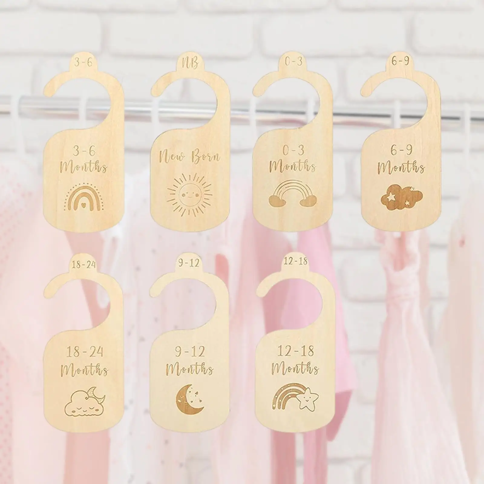 7pcs Newborn Closet Dividers Nursery Clothes Organizer Baby Closet Dividers