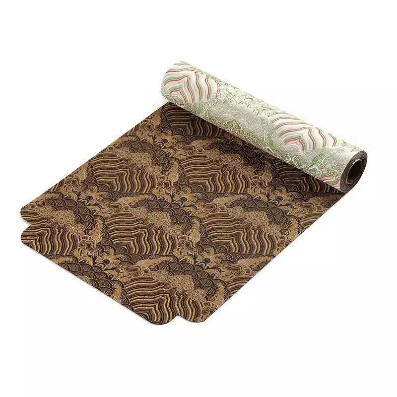 Chinese Cloud Pattern Double-Sided Waterproof Tea Mat - Zen Table Runner for Tea Ceremony, Heat-Resistant Tea Table Cloth