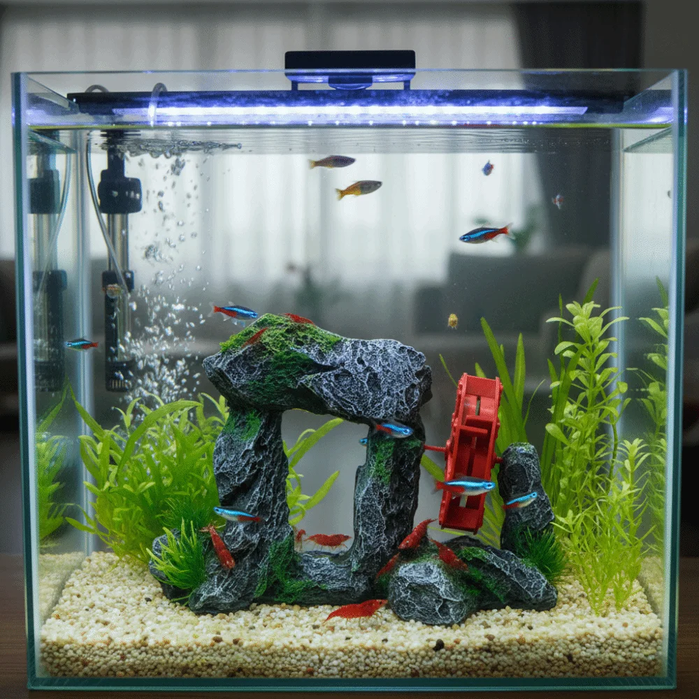 Garden Decor Simulation Fish Tank Ornament Natural Look Retro Rockery Statue Resin Artificial Aquarium Decoration Aquarium Setup