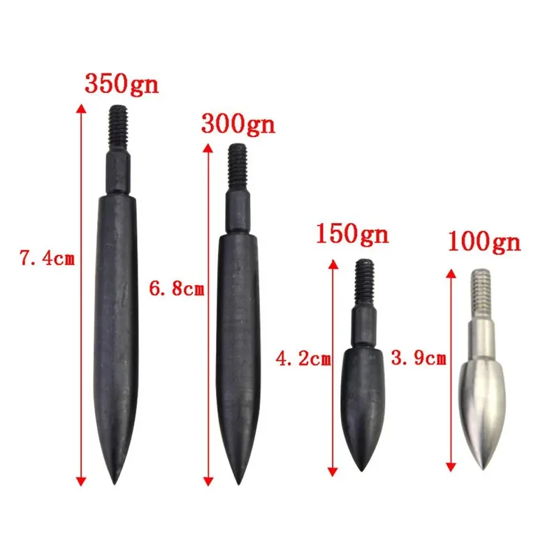 Archery Arrowhead 12PCS 8-32 Arrow Points Tips 75 80 90 100 125 150 300 350 Grain Broadheads Carbon Shaft Hunting Pijlen