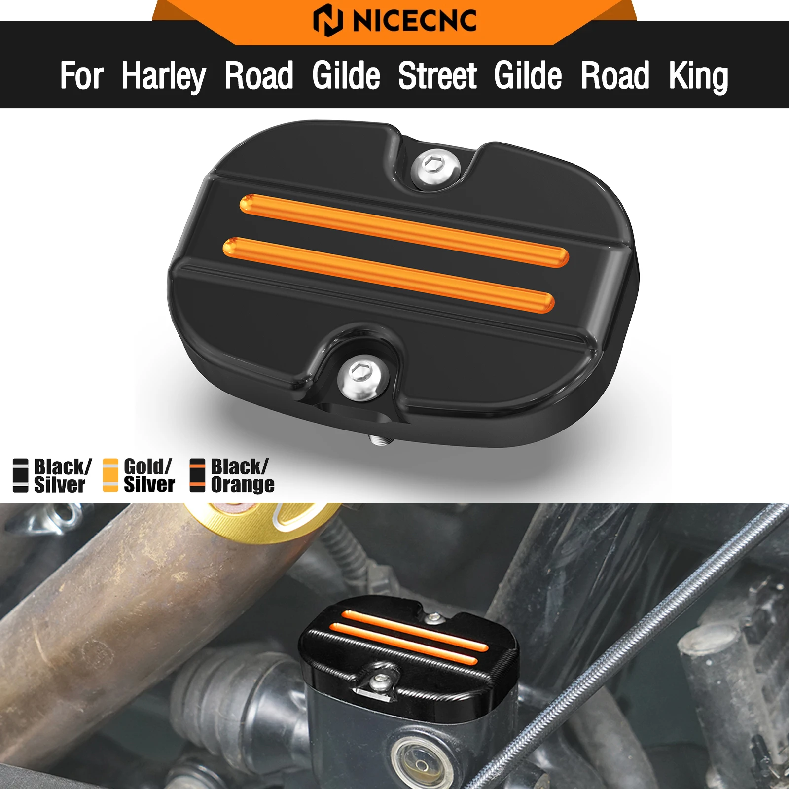Für Harley Street Glide FLHX 2008–2023 Hauptbremszylinder-Abdeckung hinten Road King Special FLHRXS Road Glide FLTRX Special FLTRXS