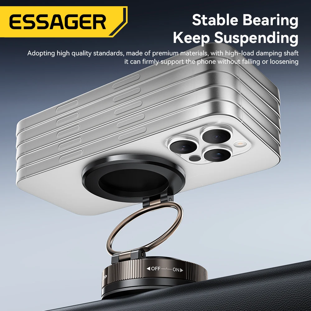 Essager Magnetic Suction Cup Phone Holder 360° Rotatable for iPhone 16 15 14 13 Pro Max Adjustable Mobile Foldable Magnet Stand