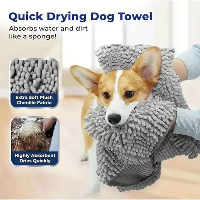 Thick Pet Bath Towel with Super Absorbent and Quick Drying Properties Suitable for Cat and Dog Grooming and Care 3