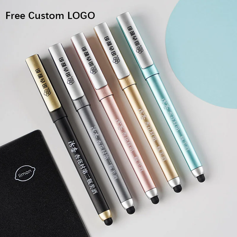 

100 PCS FREE Custom LOGO Multi-function Gel Pen Advertising Gift Pen Mobile Phone Holder Color Rod Touch Signature Office Pen