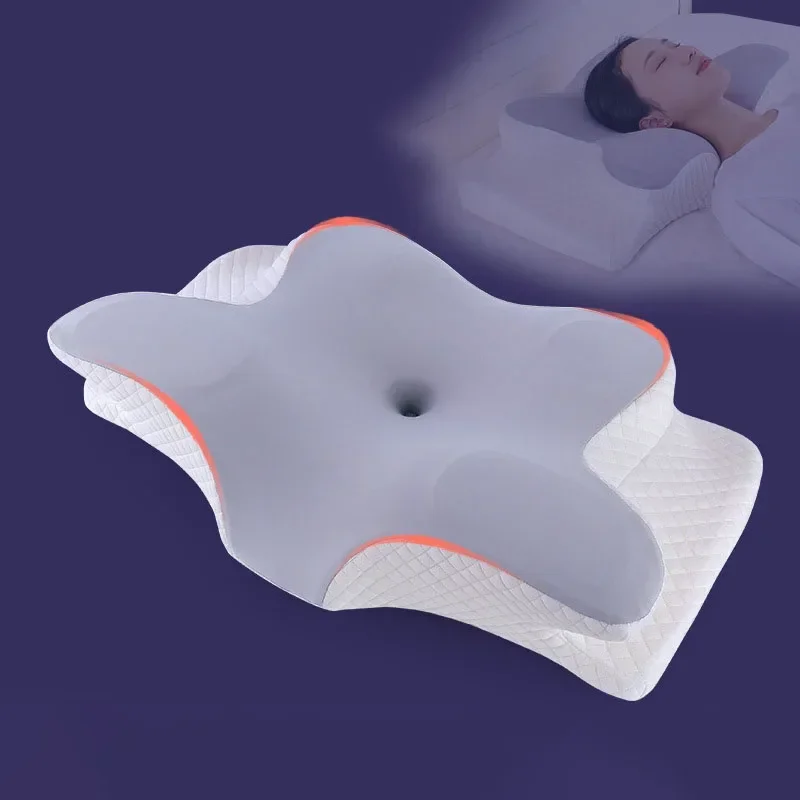 

Slow Rebound Memory Foam Pillow Cervical Contour Pillow for Neck Pain Anti Snore Side Sleepers Pillows with Washable Pillow Case