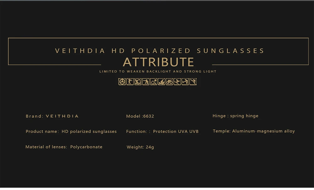 VEITHDIA Polarisierte Camping Sonnenbrille UV400 Blendschutz Fahrer Sonnenbrille für Männer Frauen Mode Schutzbrille FH06632 – Detail 5
