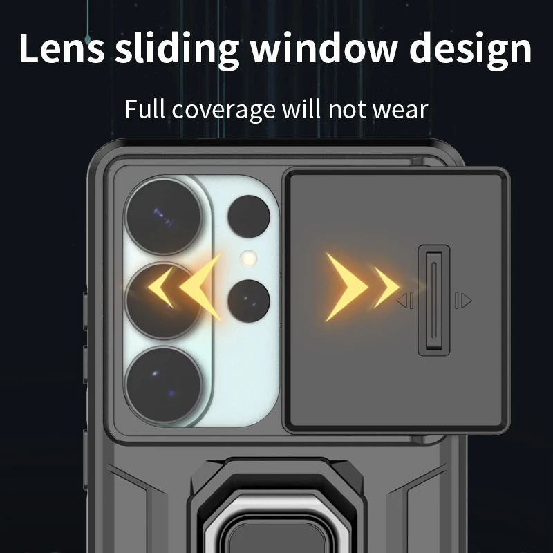 Slide Lens Armor Magnetic Ring Protective Cover