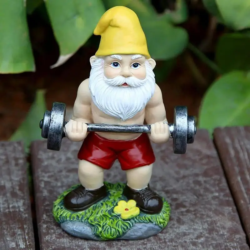 SEWAS Nano Da Giardino Rocker Con Catena Peace - Statuetta In Resina Dipinta A Mano - 25 Cm - Resistente Alle Intemperie Per Interno/esterno - 4